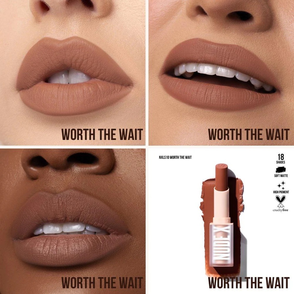 NUDE X Lipstick in Worth the Wait - Brown